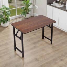KORVIXA Walnut Folding Laptop Table Foldable Computer Desk - Size: 100 cm - thumbnail 3