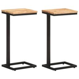 Berkfield Home Side Tables 2 pcs 31.5x24.5x64.5 Solid Acacia Wood in Brown - thumbnail 1