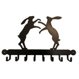 Poppyforge Tool Rack (Boxing Hares) - Steel - W54.6 x H30.5 cm - Black
