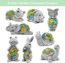 ILFD Group Ltd Solar Hedgehog Garden Ornament in Grey - Size: 3 Pack - thumbnail 7
