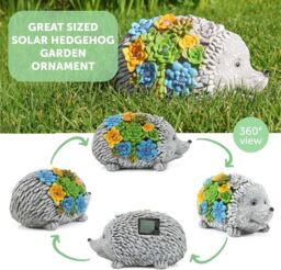 ILFD Group Ltd Solar Hedgehog Garden Ornament in Grey - Size: 3 Pack - thumbnail 5