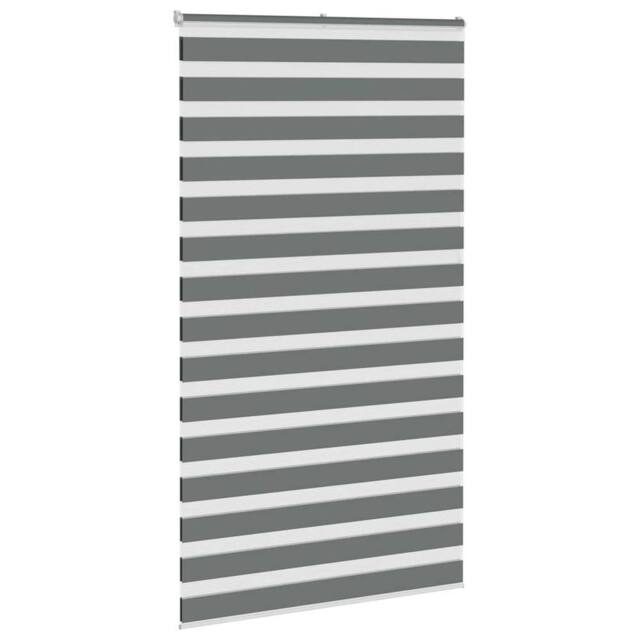 Berkfield Home Elegant Zebra Blind Dark Grey 120x230 cm Fabric Width 115.9 cm Po - image 1