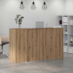 Berkfield Home Reception Desk Artisan Oak 180x50x103.5 cm Engineered Wood in Brown - thumbnail 4
