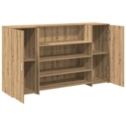 Berkfield Home Reception Desk Artisan Oak 180x50x103.5 cm Engineered Wood in Brown - thumbnail 6