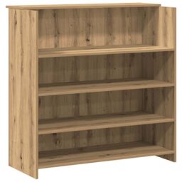 Berkfield Home Reception Desk Artisan Oak 180x50x103.5 cm Engineered Wood in Brown - thumbnail 8