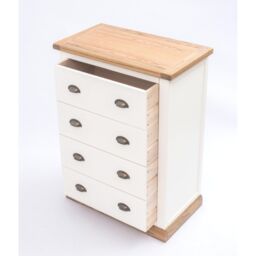 Cabinet Bits Tropea 4 Drawer Chest of Drawers Brass Cup Handle in Off-White - thumbnail 4