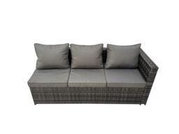 Fimous Garden Rattan Furniture Set 9 Seater with Side Table 2 Big Stool in Dark Grey - thumbnail 4