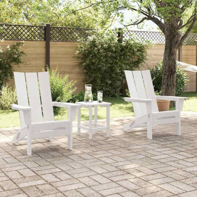Berkfield Home White Foldable Adirondack Chairs 2 pcs White 74.5x80.5x90 cm HDPE - image 1