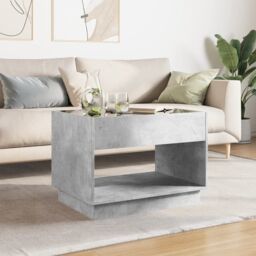 Berkfield Home Coffee Table with Infinity LED Concrete Grey 70x50x50 cm - Size: 70 x 50 x 50 cm - thumbnail 3