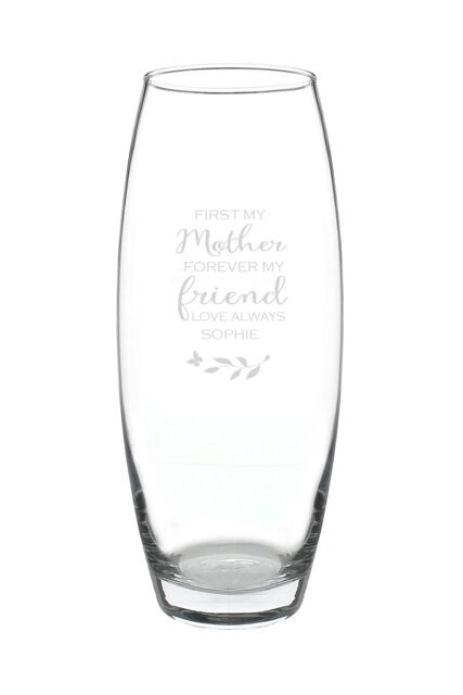 Personalised Memento Company Women's Personalised 'First My Mother, Forever My Friend' Bullet Vase in Clear - image 1