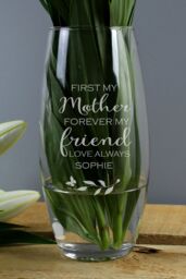 Personalised Memento Company Women's Personalised 'First My Mother, Forever My Friend' Bullet Vase in Clear - thumbnail 4