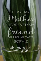 Personalised Memento Company Women's Personalised 'First My Mother, Forever My Friend' Bullet Vase in Clear - thumbnail 3