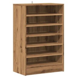 Berkfield Home Shoe Cabinet Artisan Oak 60x35x92 cm Engineered Wood in Brown - Size: 60 x 35 x 92 cm - thumbnail 2
