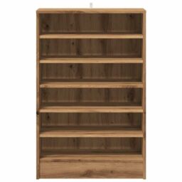 Berkfield Home Shoe Cabinet Artisan Oak 60x35x92 cm Engineered Wood in Brown - Size: 60 x 35 x 92 cm - thumbnail 4