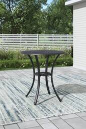 Garden Sanctuary Outdoor Garden Cast Aluminum Round Dining Table in Black - thumbnail 2