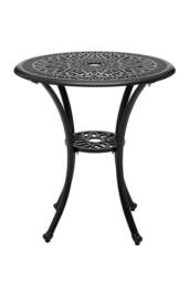 Garden Sanctuary Outdoor Garden Cast Aluminum Round Dining Table in Black - thumbnail 3