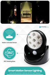 Neel Blue 7 LED Lights Motion Sensor Activated Cordless Dummy CCTV Camera in Black - thumbnail 3