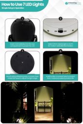 Neel Blue 7 LED Lights Motion Sensor Activated Cordless Dummy CCTV Camera in Black - thumbnail 6