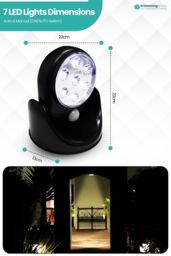 Neel Blue 7 LED Lights Motion Sensor Activated Cordless Dummy CCTV Camera in Black - thumbnail 2