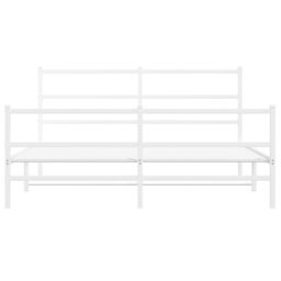 Berkfield Home Metal Bed Frame without Mattress with Footboard¬†White 150x200cm in White - Size: 150x200 cm - thumbnail 5