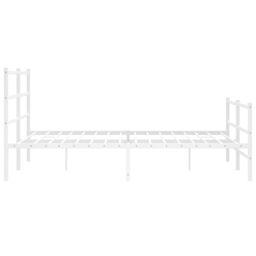 Berkfield Home Metal Bed Frame without Mattress with Footboard¬†White 150x200cm in White - Size: 150x200 cm - thumbnail 6