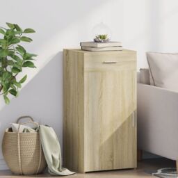 Berkfield Home Sideboard Sonoma Oak 45x42.5x93 cm Engineered Wood in Brown - thumbnail 1