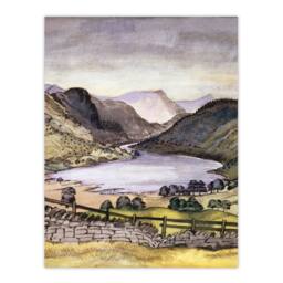 Artery8 Paul Nash Framed Wall Art Print Thirlmere Watercolour Landscape - Size: A4 - thumbnail 3