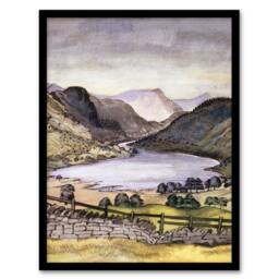 Artery8 Paul Nash Framed Wall Art Print Thirlmere Watercolour Landscape - Size: A4 - thumbnail 1