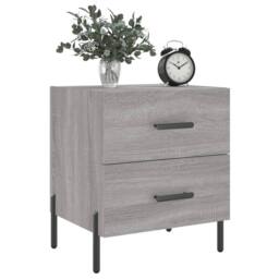 Berkfield Home Modern Bedside Cabinet Grey Sonoma 40x35x47.5 cm Engineered Wood - thumbnail 1