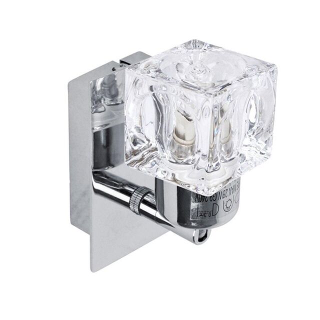 ValueLights Ritz Ice Cube Pair of Silver Indoor Wall Spotlight - image 1