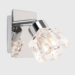 ValueLights Ritz Ice Cube Pair of Silver Indoor Wall Spotlight - thumbnail 3