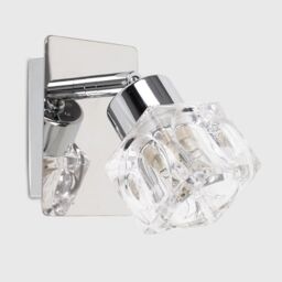 ValueLights Ritz Ice Cube Pair of Silver Indoor Wall Spotlight - thumbnail 2