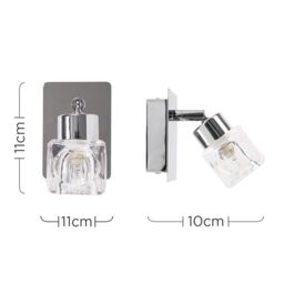 ValueLights Ritz Ice Cube Pair of Silver Indoor Wall Spotlight - thumbnail 5