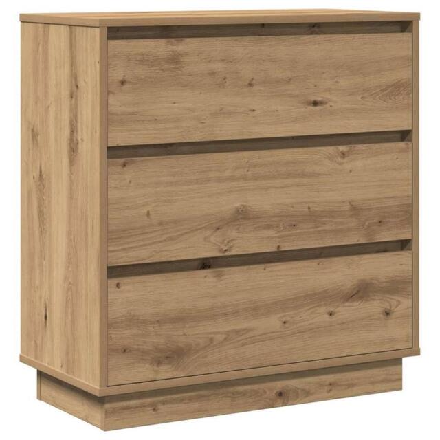 Berkfield Home Bedside Cabinet with LED Artisan Oak 71x34, 5x75 cm Engineered Wood in Brown - image 1