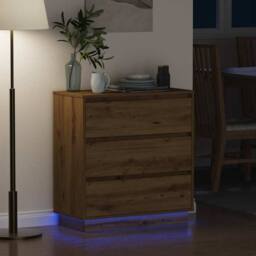 Berkfield Home Bedside Cabinet with LED Artisan Oak 71x34, 5x75 cm Engineered Wood in Brown - thumbnail 5