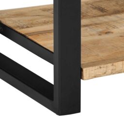 Berkfield Home Console Table 100x35x75 cm Solid Rough Wood Mango in Brown - Size: 100 x 35 x 75 cm - thumbnail 8