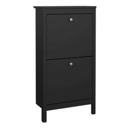 Wyld Haus Gossmere Matt Black 2 Door Shoe Cabinet - thumbnail 2