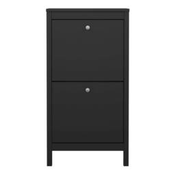 Wyld Haus Gossmere Matt Black 2 Door Shoe Cabinet - thumbnail 3