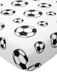 Catherine Lansfield 'Football Fleece' Fitted Sheet in White - Size: Double - thumbnail 2