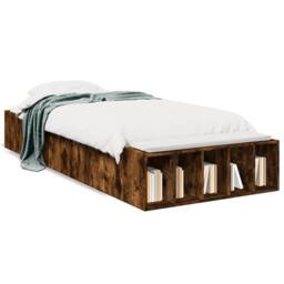 Berkfield Home Bed Frame without Mattress Smoked Oak 90x200 cm in Brown - thumbnail 1