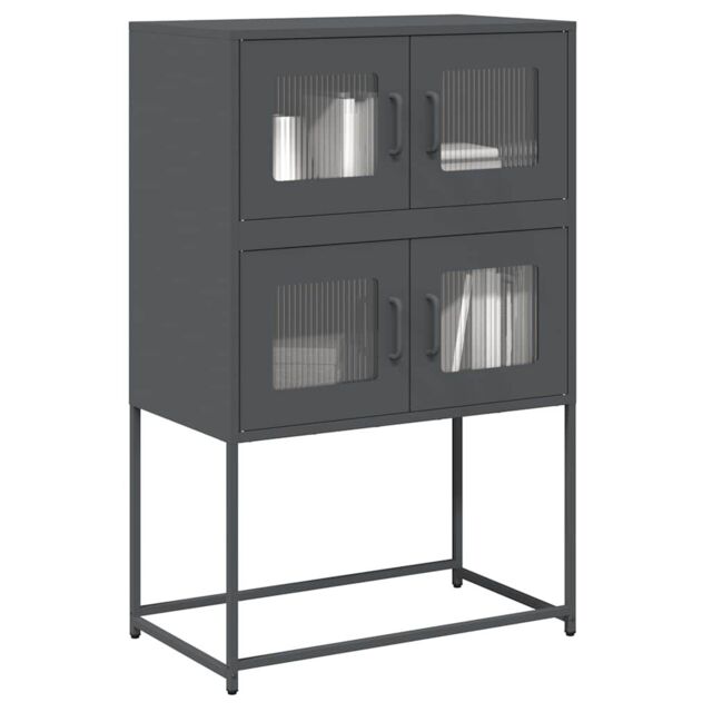 Berkfield Home Highboard Anthracite 68x39x107 cm Steel in Black - Size: 68 x 39 x 107 cm - image 1