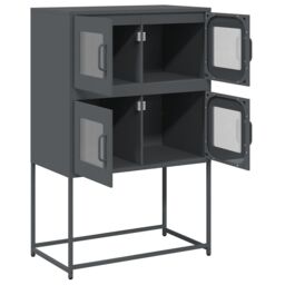 Berkfield Home Highboard Anthracite 68x39x107 cm Steel in Black - Size: 68 x 39 x 107 cm - thumbnail 6