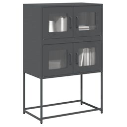 Berkfield Home Highboard Anthracite 68x39x107 cm Steel in Black - Size: 68 x 39 x 107 cm - thumbnail 1