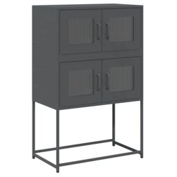 Berkfield Home Highboard Anthracite 68x39x107 cm Steel in Black - Size: 68 x 39 x 107 cm - thumbnail 2