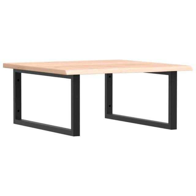 Berkfield Home Basin Shelf Wall Mounted Steel & Solid Wood Oak in Light Oak - image 1