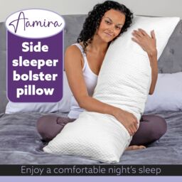 Aamira Bolster Long Full Body Cushion Pillow 120x40cm, Orthopaedic Shredded Memory Foam, Pregnancy & Side Sleepers Washable Cover - Size: 120x40 cm - thumbnail 5