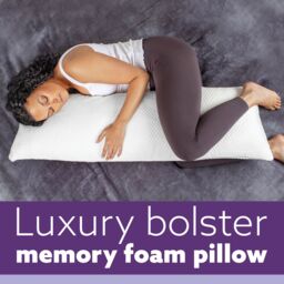 Aamira Bolster Long Full Body Cushion Pillow 120x40cm, Orthopaedic Shredded Memory Foam, Pregnancy & Side Sleepers Washable Cover - Size: 120x40 cm - thumbnail 4