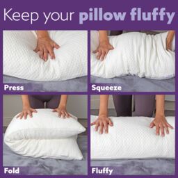 Aamira Bolster Long Full Body Cushion Pillow 120x40cm, Orthopaedic Shredded Memory Foam, Pregnancy & Side Sleepers Washable Cover - Size: 120x40 cm - thumbnail 8