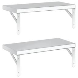 Berkfield Home Wall Shelves 2 pcs 50x23.5 cm Silver Stainless Steel - thumbnail 7