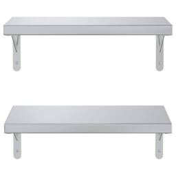 Berkfield Home Wall Shelves 2 pcs 50x23.5 cm Silver Stainless Steel - thumbnail 5